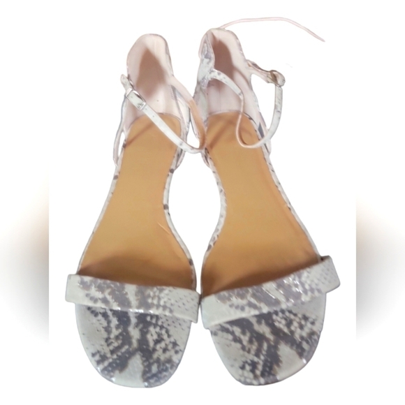 Banana Republic Snake Print Leather Upper Adjustable Ankle Strap Sandals Sz 10 - Picture 4 of 10